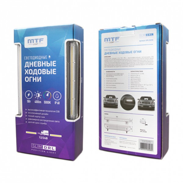 Галогеновые лампы&nbsp;«MTF Light SLIM COB 5000K, 12-24В, 8Вт, 700лм х2, 21см»